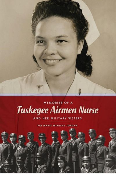 Image is a cover of a book. On the top half, there is a smiling woman dressed in her nursing outfit. Her name is Louise Lomax Winters. On the bottom part of the image is the book's name and a group of female nurses standing in their military uniforms.